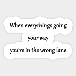 Funny 'In the Wrong Lane' Joke Sticker